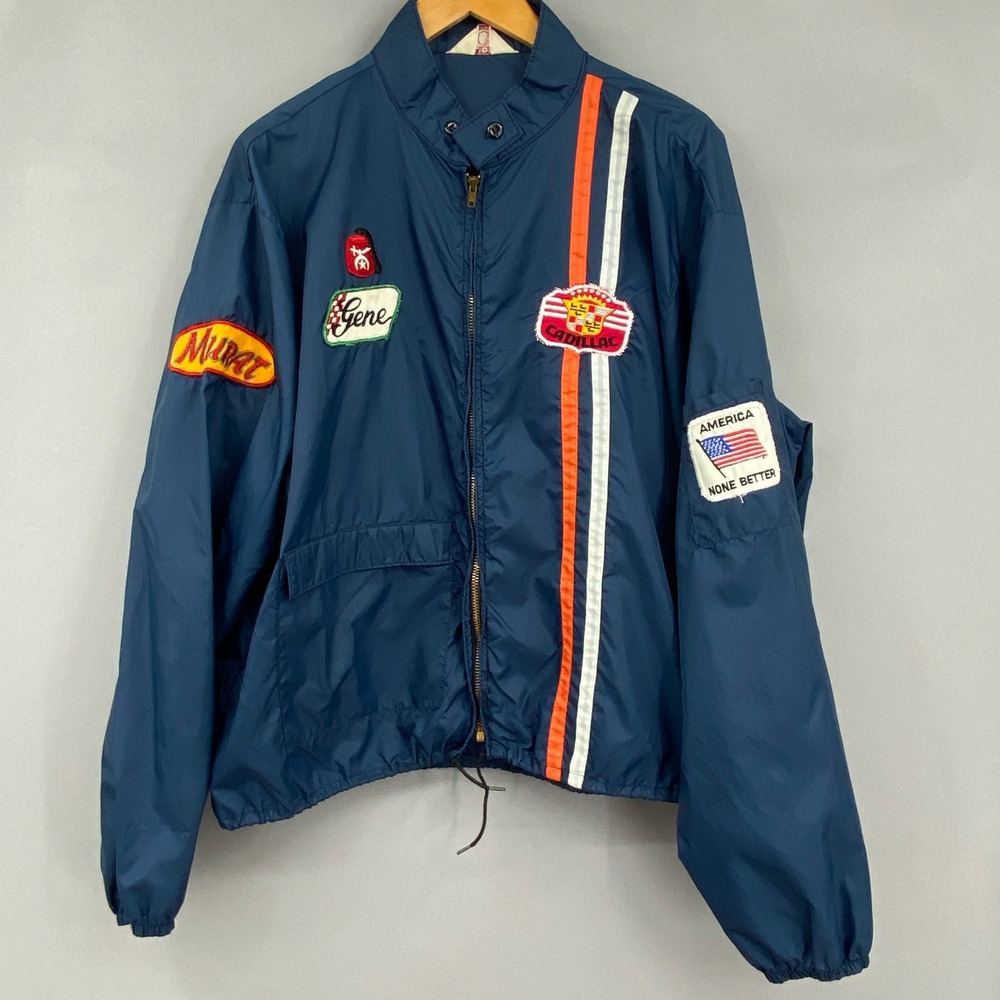 Lion Uniform True Vintage Racing Windbreaker Jacket Men L-XL Cadillac Gene Patch